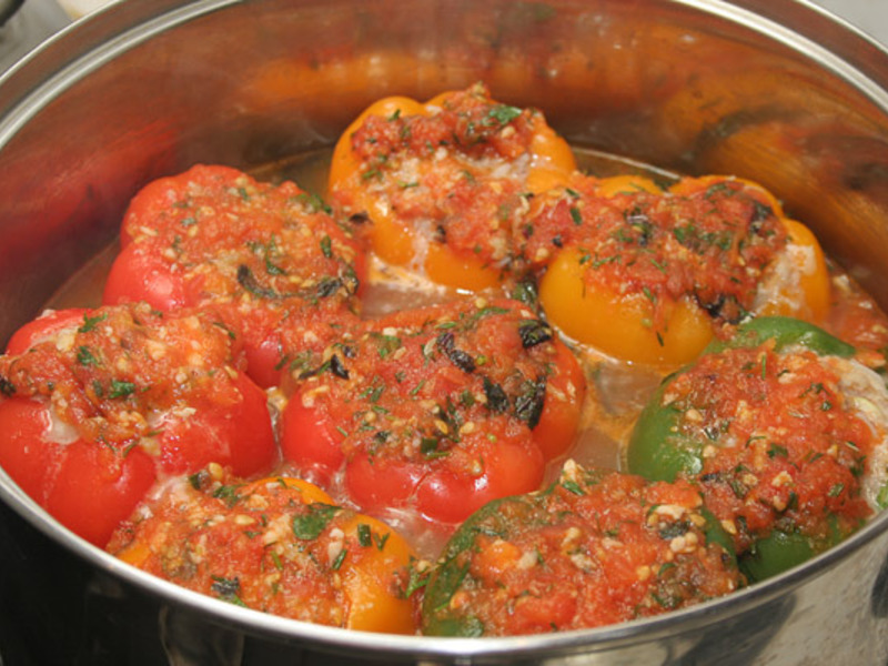 Перец болгарский с капустой и мясом - вкусный рецепт