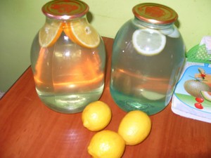 Березовый сок с апельсином и лимоном